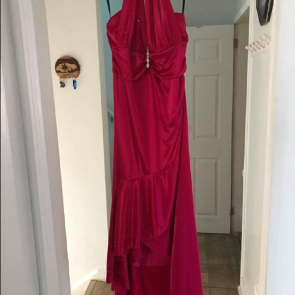 Red magenta evening dress size L - Picture 3 of 4